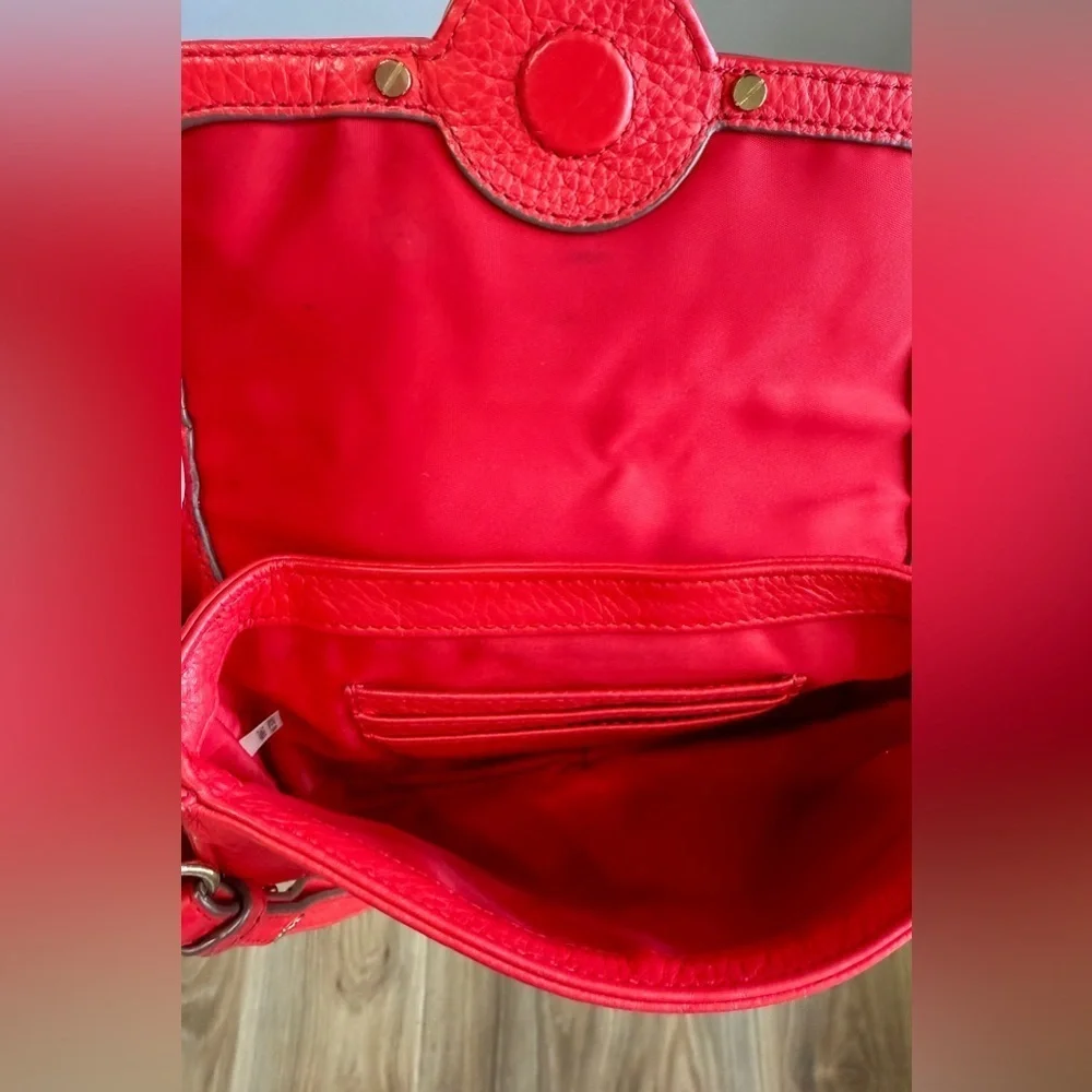 Tory Burch Amanda Leather Mini Crossbody Bag Red EUC